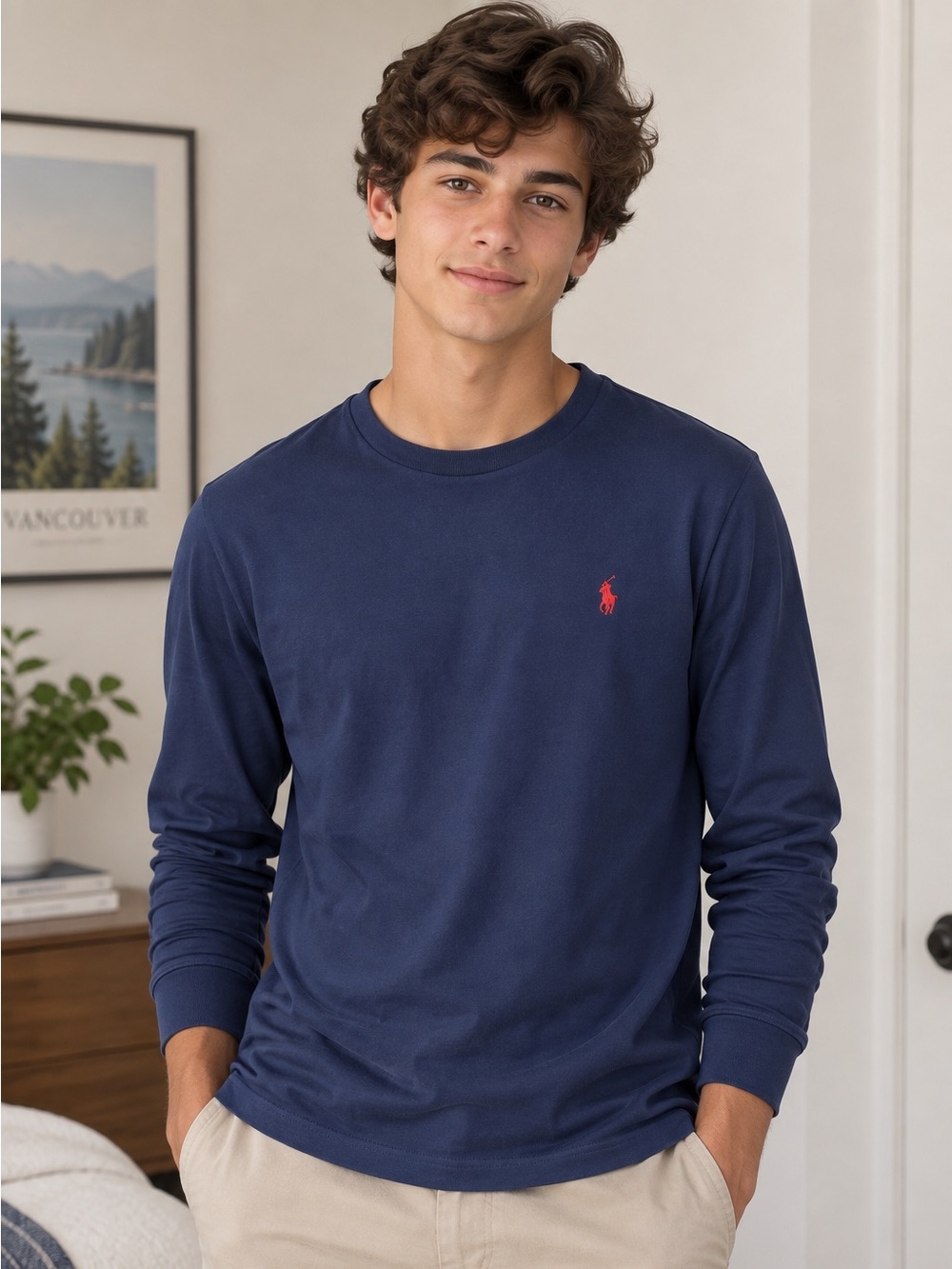 Polo Ralph Lauren Youth XL 18-20 Navy Long Sleeve Pony Logo Shirt